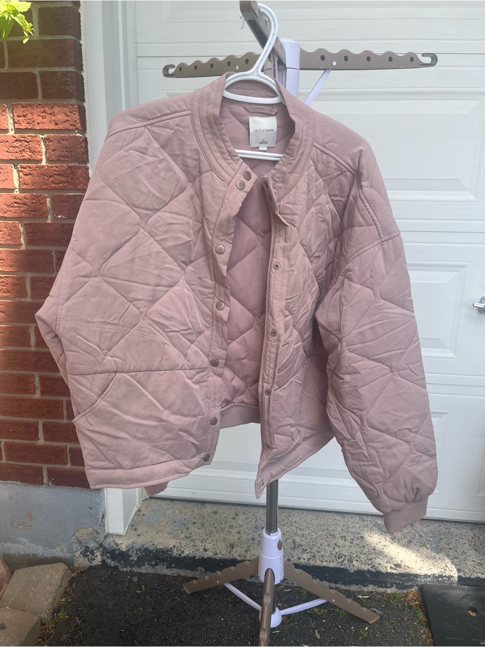 Gentle Fawn Quilted Bomber Jacket in Dusty Pink
